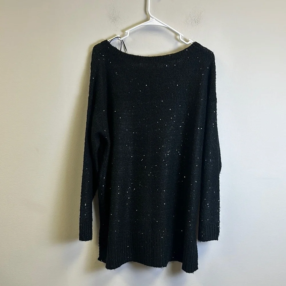 NYDJ Black Crew Neck Sweater with Relaxed Fit